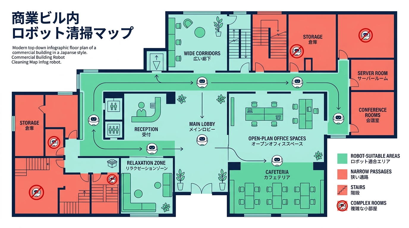 清掃ロボット適性エリアの間取り図イメージ