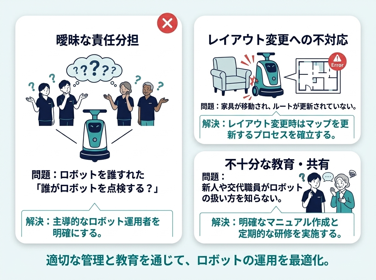 清掃ロボット運用定着を妨げる3つの失敗パターン