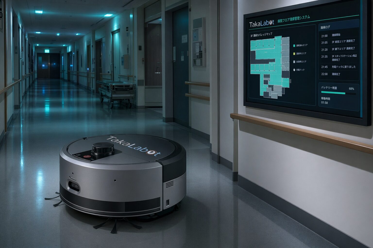 稼働ログをリアルタイムで確認できる清掃管理