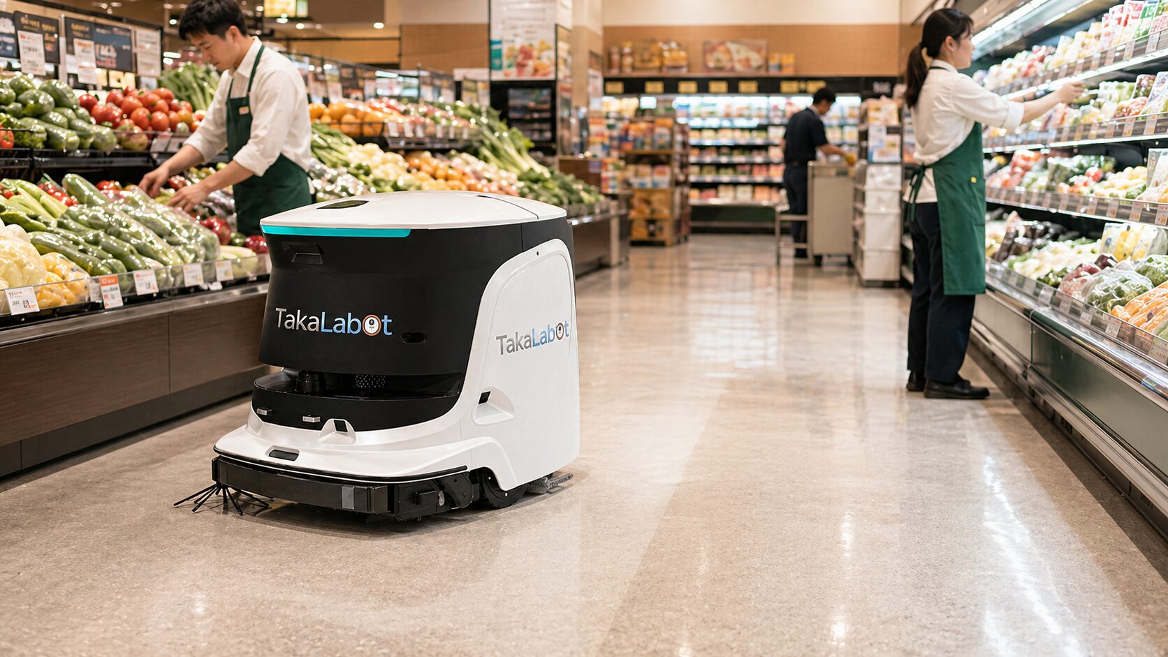 スーパー売場で稼働するTakaLabot 55