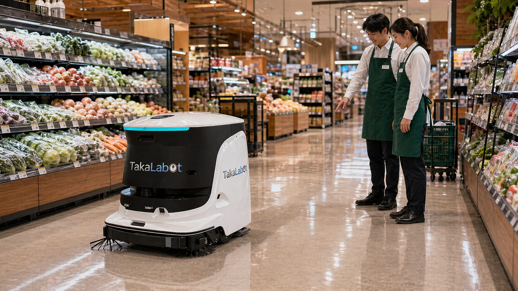大型清掃ロボットTakaLabot 55の水拭き清掃