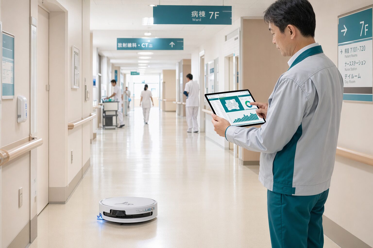 清掃ロボットの稼働ログが病院の清掃管理を変える——データで「見える化」する方法